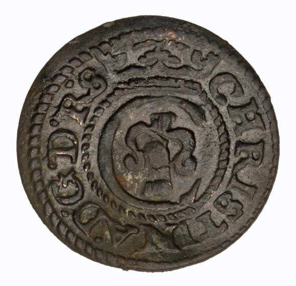 Szeląg 1644 Krystyna Waza Ryga (1)