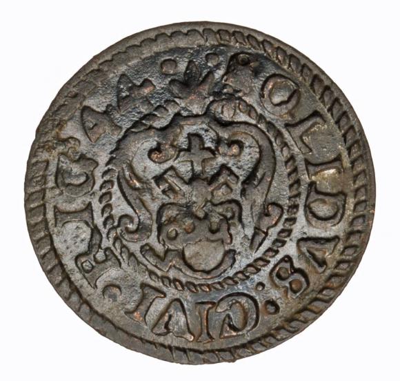 Szeląg 1644 Krystyna Waza Ryga (2)
