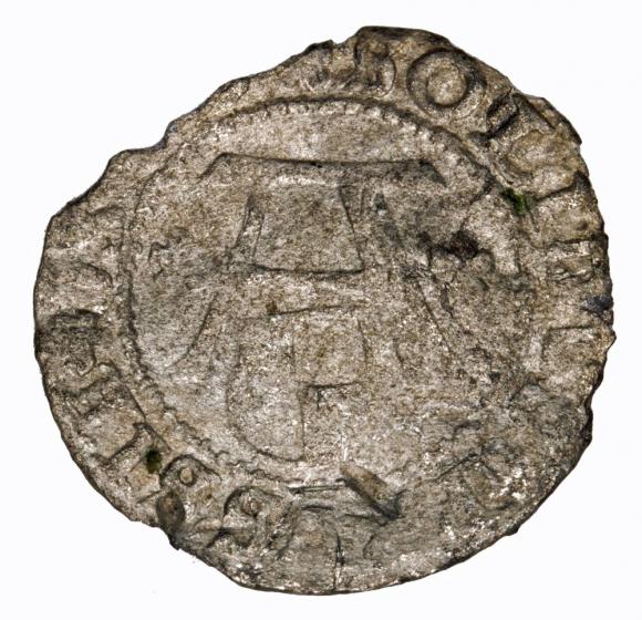 Szeląg 1557 Albrecht Hohenzollern Księstwo Pruskie Królewiec (1)