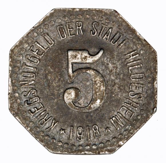 5 fenigów 1918 Hildesheim Hanower (1)