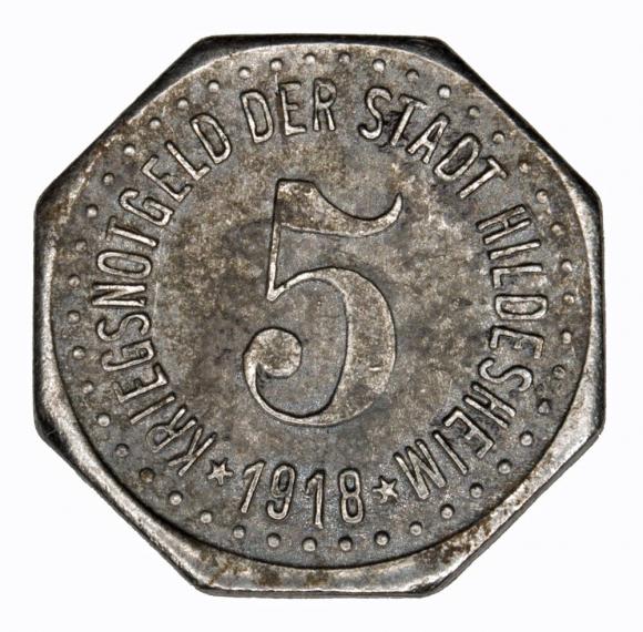 5 fenigów 1918 Hildesheim Hanower (2)