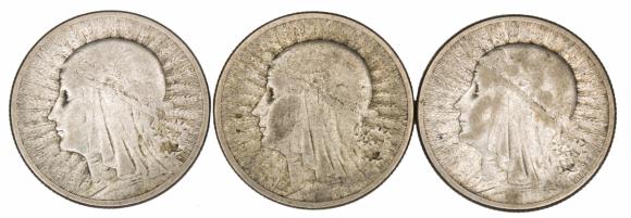 2 złote Głowa Kobiety 1932 1933 1934 zestaw (2)