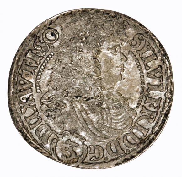 3 krajcary 1677 Sylwiusz Fryderyk Witemberski Księstwo Oleśnicko Bierutowsko Radziejowskie Oleśnica (2)