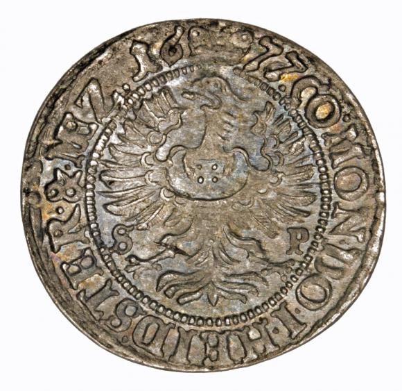 3 krajcary 1677 Sylwiusz Fryderyk Witemberski Księstwo Oleśnicko Bierutowsko Radziejowskie Oleśnica (1)