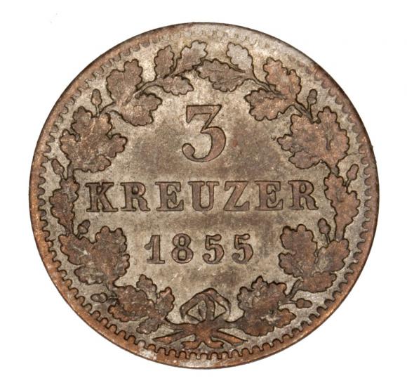 3 krajcary 1855 Maksymilian II Bawarski Niemcy Bawaria (2)