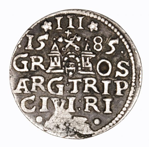 Trojak 1585 Stefan Batory Ryga (2)
