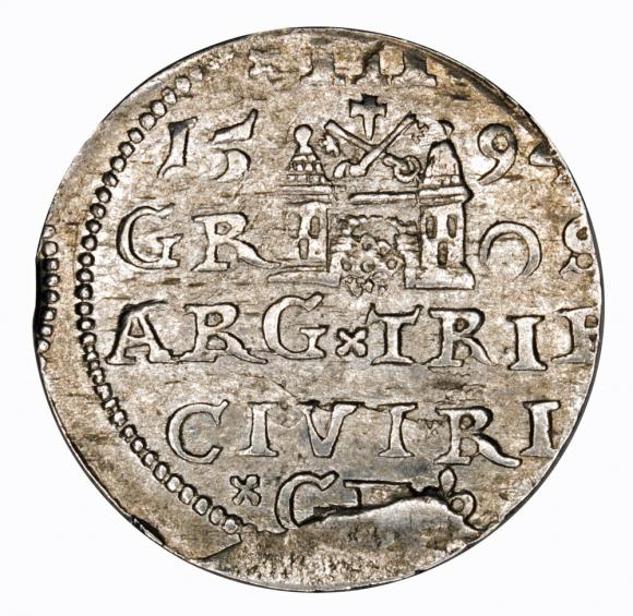 Trojak 1594 Zygmunt III Waza Ryga (2)
