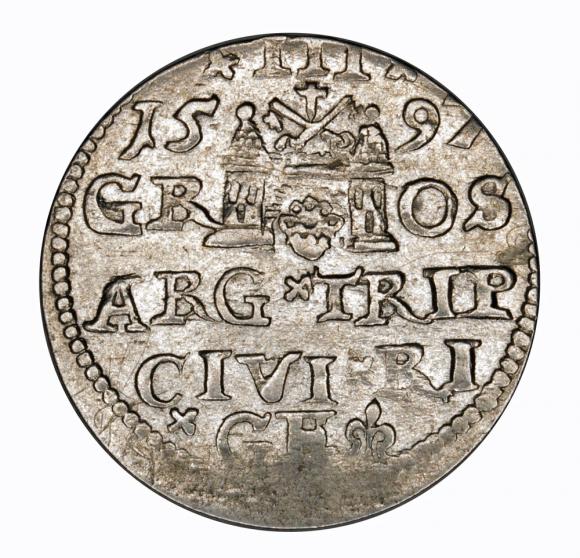 Trojak 1597 Zygmunt III Waza Ryga (2)