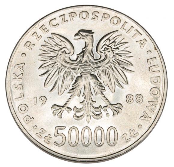 50000 złotych 1988 70 rocznica odzyskania niepodległości Józef Piłsudski PRL (2)