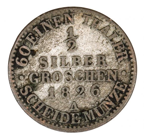 1/2 grosza srebrnego 1826 Fryderyk Wilhelm III Niemcy Prusy Berlin A (2)