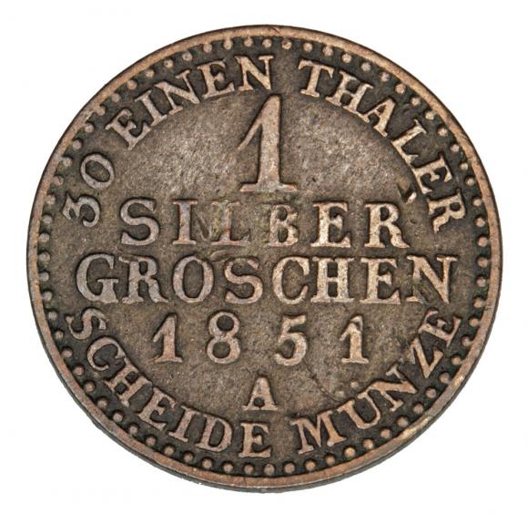 1 grosz srebrny 1851 Fryderyk Wilhelm IV Niemcy Prusy Berlin A (2)