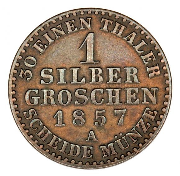1 grosz srebrny 1857 Fryderyk Wilhelm IV Niemcy Prusy Berlin A (2)