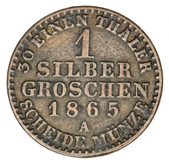 1 grosz srebrny 1865 Wilhelm I Hohenzollern Niemcy Prusy Berlin A (2)