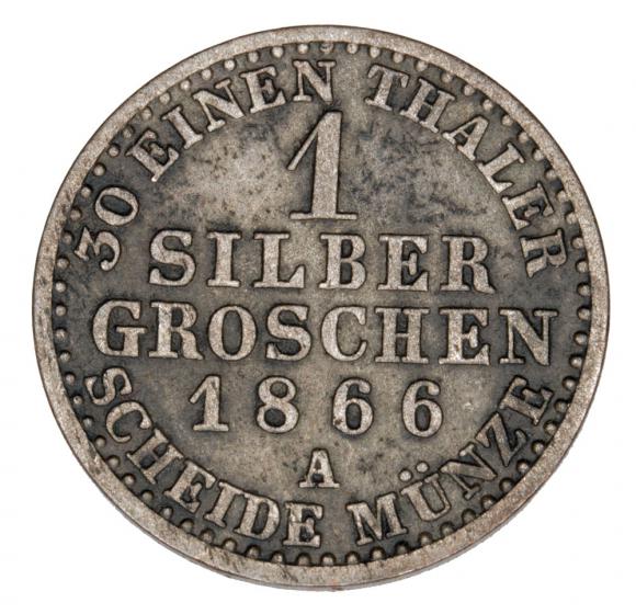 1 grosz srebrny 1866 Wilhelm I Hohenzollern Niemcy Prusy Berlin A (2)