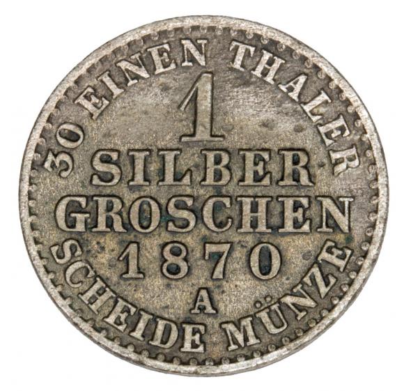 1 grosz srebrny 1870 Wilhelm I Hohenzollern Niemcy Prusy Berlin A (2)