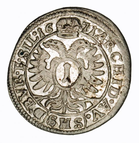 1 krajcar 1671 Leopold I Habsburg Wrocław (2)