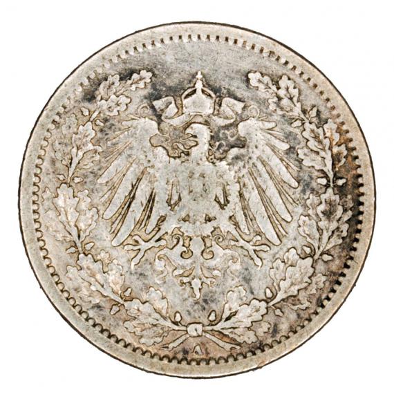 1/2 marki 1906 Wilhelm II Hohenzollern Prusy Berlin A (2)