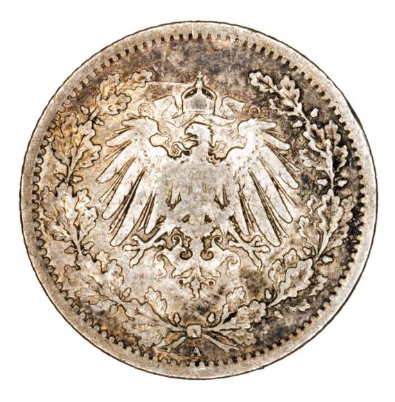 1/2 marki 1907 Wilhelm II Hohenzollern Prusy Berlin A (2)
