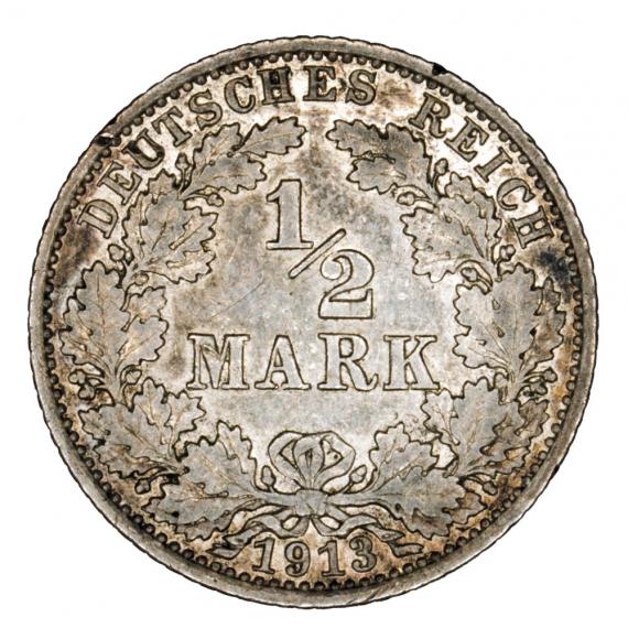 1/2 marki 1913 Wilhelm II Hohenzollern Prusy Berlin A (1)