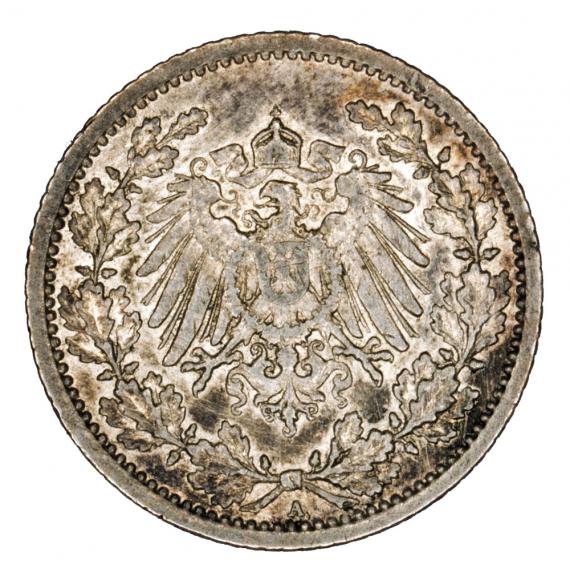 1/2 marki 1913 Wilhelm II Hohenzollern Prusy Berlin A (2)