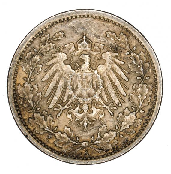 1/2 marki 1916 Wilhelm II Hohenzollern Prusy Berlin A (2)