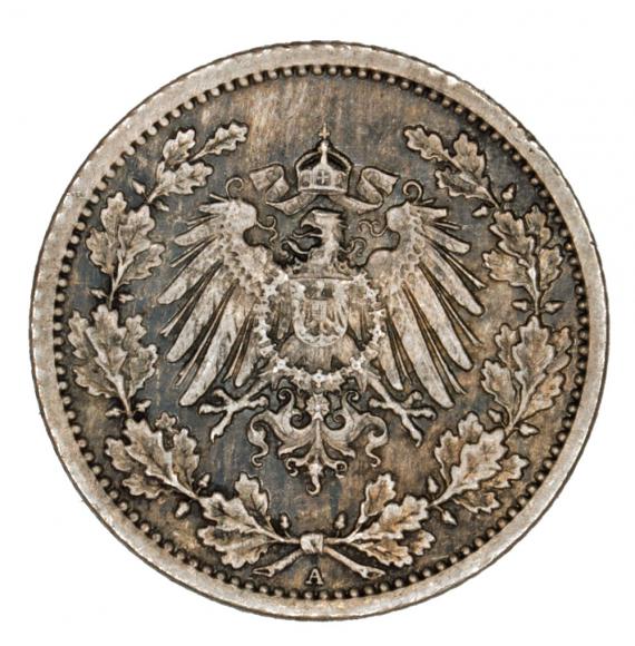 1/2 marki 1917 Wilhelm II Hohenzollern Prusy Berlin A (2)