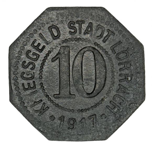 10 fenigów 1917 Lorrach Badenia (1)