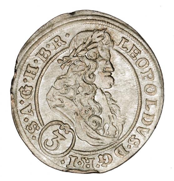 3 krajcary 1695 Leopold I Habsburg Wrocław (1)