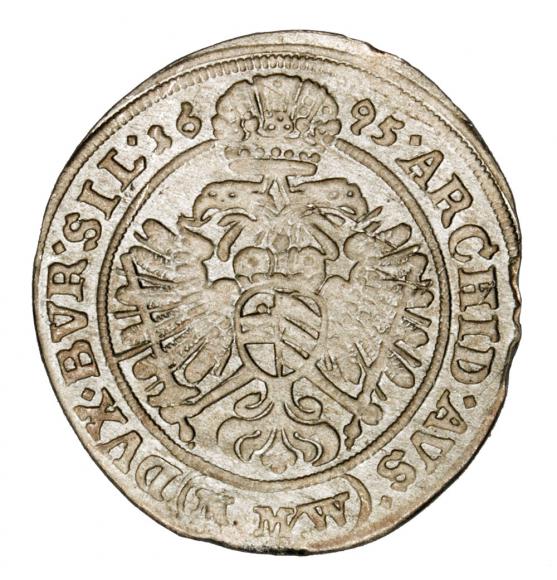 3 krajcary 1695 Leopold I Habsburg Wrocław (2)