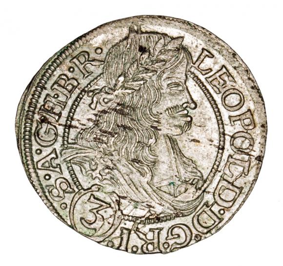 3 krajcary 1667 Leopold I Habsburg Wrocław (1)