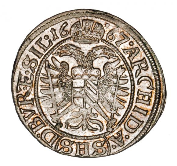 3 krajcary 1667 Leopold I Habsburg Wrocław (2)