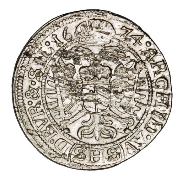6 krajcary 1674 Leopold I Habsburg Wrocław (2)