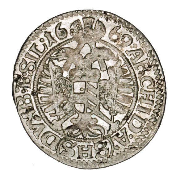 3 krajcary 1669 Leopold I Habsburg Wrocław (2)