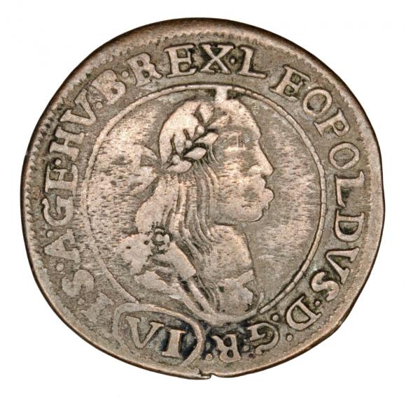 6 krajcarów 1673 Leopold I Habsburg Węgry Kremnica (1)