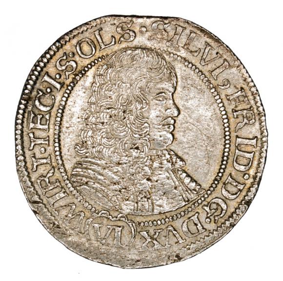 6 krajcarów 1674 Sylwiusz Fryderyk Witemberski Księstwo Oleśnickie Oleśnica (1)