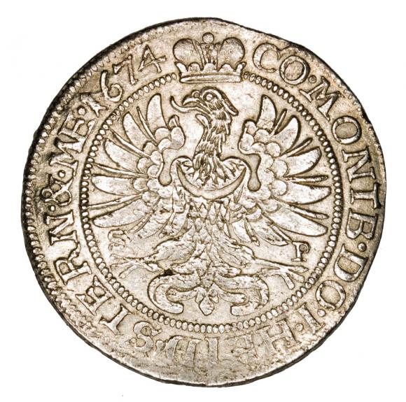 6 krajcarów 1674 Sylwiusz Fryderyk Witemberski Księstwo Oleśnickie Oleśnica (2)