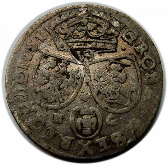 Szóstak 1661 Jan Kazimierz Poznań (2)