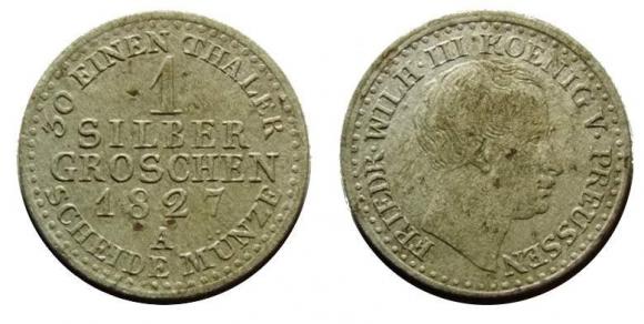 1 srebrny grosz 1827 Fryderyk Wilhelm III Prusy (1)