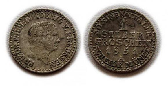 1 srebrny grosz 1851 Fryderyk Wilhelm IV Prusy (1)