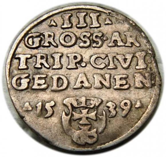 Trojak 1539 Zygmunt I Stary Gdańsk (2)