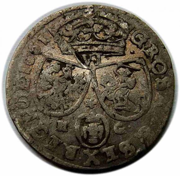 Szóstak 1661 Jan Kazimierz Poznań (4)