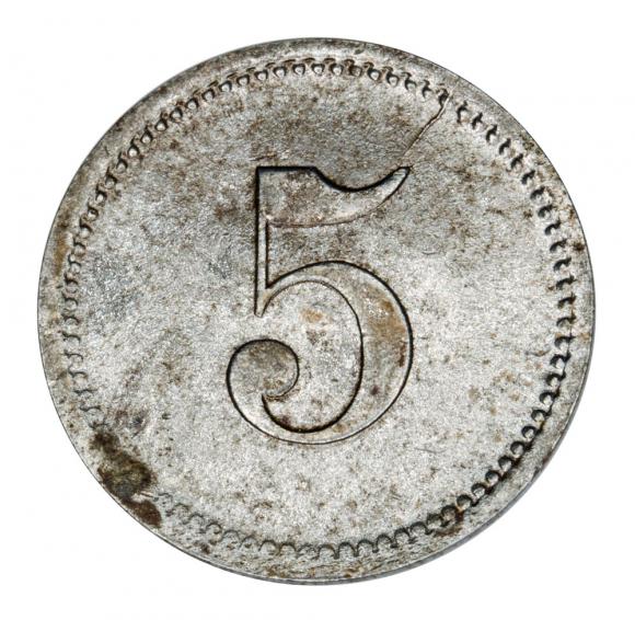 5 fenigów Teterow Meklemburgia Schwerin (2)