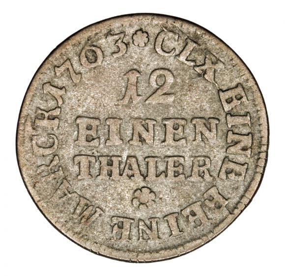 1/12 talara 1763 Fryderyk Chrystian Niemcy Lipsk (2)