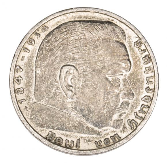 2 marki 1937 Paul von Hindenburg / swastyka Niemcy Berlin A (1)