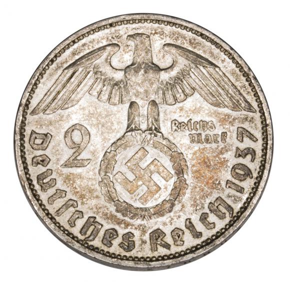 2 marki 1937 Paul von Hindenburg / swastyka Niemcy Berlin A (2)