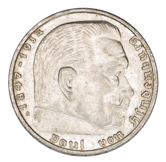 2 marki 1937 Paul von Hindenburg / swastyka Niemcy Berlin A (1)