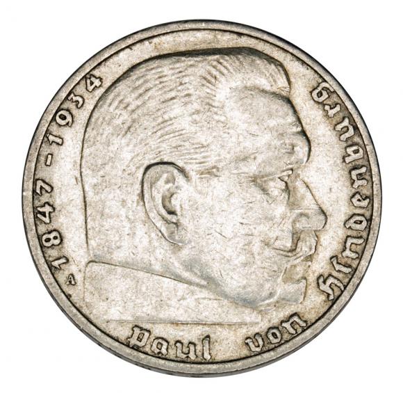 2 marki 1937 Paul von Hindenburg / swastyka Niemcy Berlin A (1)