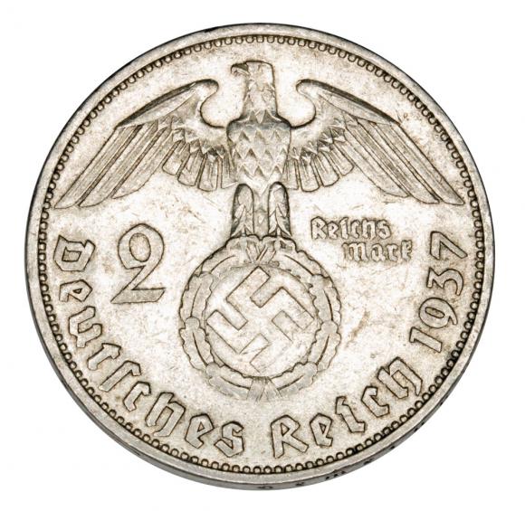 2 marki 1937 Paul von Hindenburg / swastyka Niemcy Berlin A (2)