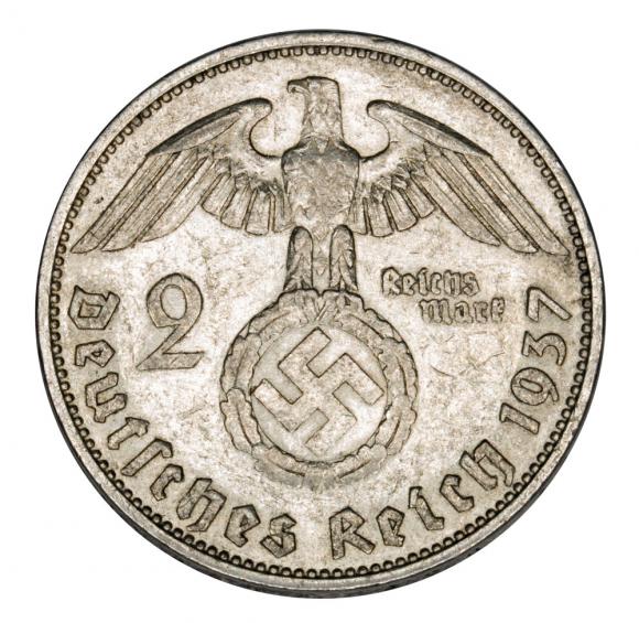 2 marki 1937 Paul von Hindenburg / swastyka Niemcy Berlin A (2)