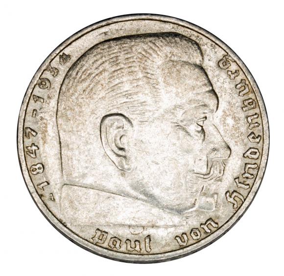 2 marki 1937 Paul von Hindenburg / swastyka Niemcy Berlin A (1)